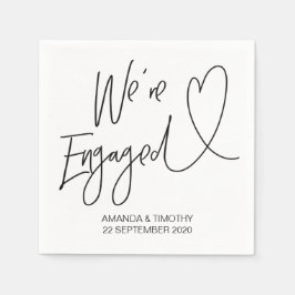 婚約パーティデコーカスタムル婚約ナプキンス スタンダードカクテルナプキン