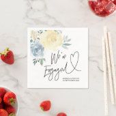 婚約パーティデコールサマーブルーフローラ スタンダードカクテルナプキン (インサイチュ)