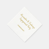 婚約パーティナプキンとハッシュタグ金ゴールド スタンダードカクテルナプキン (角)