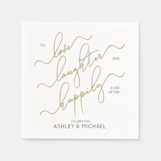 婚約パーティハッピーエバーアフター婚約 スタンダードカクテルナプキン (正面)