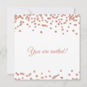 婚約パーティバラ金ゴールドグリッター紙吹雪白 招待状 (裏面)