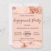 婚約パーティバラ金ゴールドマーブル招待状 招待状 (正面)