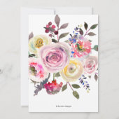 婚約パーティパステルウォーターカラーフラワーズ 案内状 (裏面)