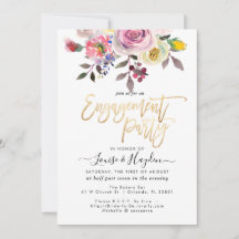 婚約パーティパステルウォーターカラーフラワーズ