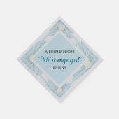 婚約パーティパーソナライズされたカスタムフローラ スタンダードカクテルナプキン (角)