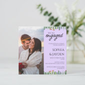 婚約パーティパープルサボテン水彩園 招待状 (スタンド正面)