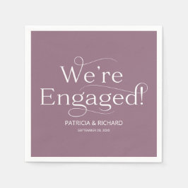 婚約パーティパープル婚約しただ スタンダードカクテルナプキン