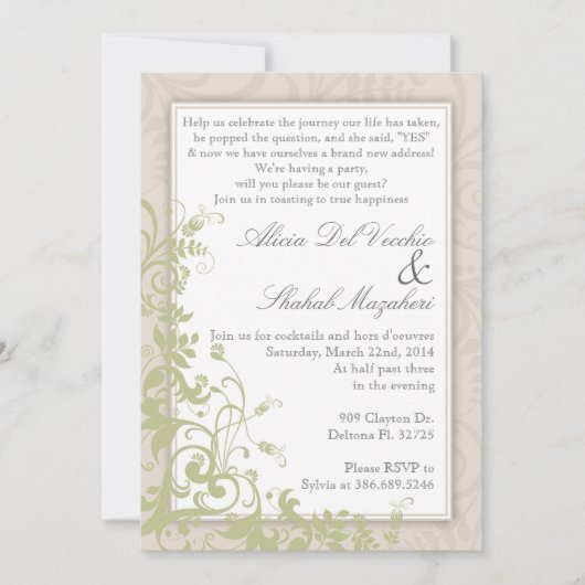 婚約パーティビンテエレガントージウエディング招待状 招待状 (正面)