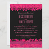 婚約パーティピンクのハートあなたの写真の招待 招待状 (裏面)