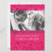 婚約パーティピンクハートフォトボウ 招待状 (正面)