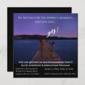 婚約パーティフォトナイトスカイバックドロップ –  招待状 (正面/裏面)