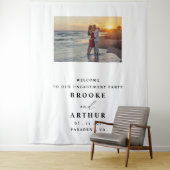 婚約パーティフォトブースの背景（写真付） タペストリー (インサイチュ)