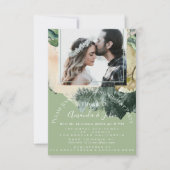 婚約パーティブライダルシャワーフォトミントフローラ 招待状 (正面)