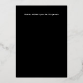 婚約パーティブラック金ゴールドタイポグラフィ 箔招待状 (裏面)