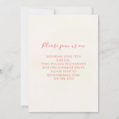 婚約パーティミニマリスト水カラーバラフローラ 招待状 (裏面)