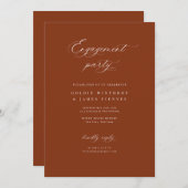 婚約パーティミニマル結婚式招待状カード 招待状 (正面/裏面)
