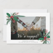 婚約パーティモダンのクリスマスのミスタントー写真 案内状 (正面)