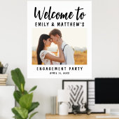 婚約パーティモダンフォトへようこそ ポスター (ホームオフィス)