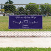 婚約パーティモダン名前をカスタムするシックウェルカム 横断幕 (インサイチュ)