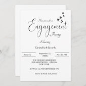 婚約パーティモダン招待状、エンジンパーティー 招待状 (正面/裏面)