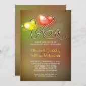 婚約パーティモダン招待 招待状 (正面/裏面)