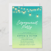 婚約パーティライツウォーターカラーシーガラス 招待状 (正面)