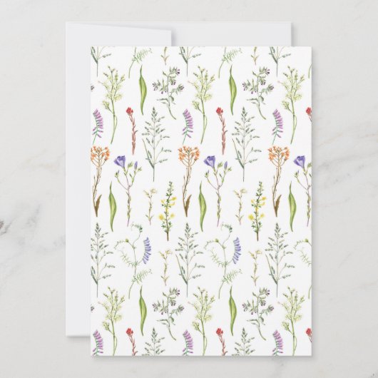 婚約パーティワイルドフラワーズフローラディティ 招待状 (裏面)