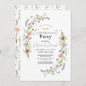 婚約パーティワイルドフラワーズフローラディティ 招待状 (正面/裏面)