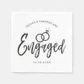 婚約パーティーのスクリプトレタリング スタンダードカクテルナプキン (正面)