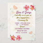 婚約パーティー招待状 招待状 (正面/裏面)