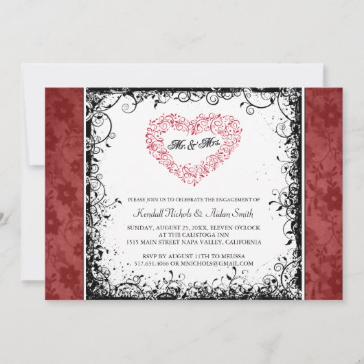 婚約パーティー招待状 招待状 (正面)