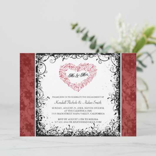 婚約パーティー招待状 招待状 (スタンド正面)