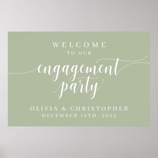 婚約パーティー歓迎ポスター　セージ ポスター (正面)