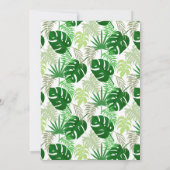 婚約パーティー |エキゾチックな緑の熱帯葉の 招待状 (裏面)