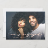 婚約パーティー | 写真とフェイクバラ金ゴールド戻る 招待状 (正面)