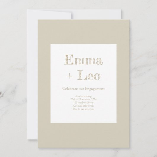 婚約パーティー 招待状 (正面)