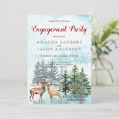 婚約パーティ冬の風景〔雄ジカの〕枝角 招待状 (スタンド正面)