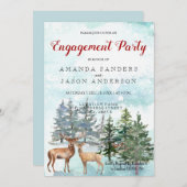 婚約パーティ冬の風景〔雄ジカの〕枝角 招待状 (正面/裏面)
