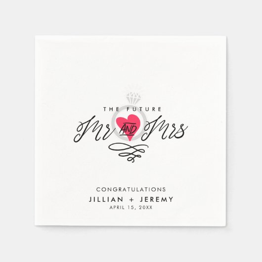 婚約パーティ夫人とナプキンス夫人 スタンダードカクテルナプキン (正面)