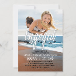 婚約パーティ婚約したフォトビーチ 招待状