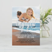 婚約パーティ婚約したフォトビーチ 招待状 (スタンド正面)