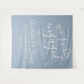 婚約パーティ婚約した写真の背景 タペストリー (正面(横))