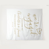 婚約パーティ婚約した写真の背景 タペストリー (正面(横))