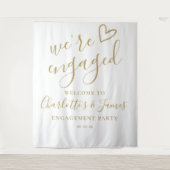 婚約パーティ婚約した写真の背景 タペストリー (正面)