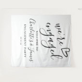 婚約パーティ婚約した写真の背景 タペストリー (正面(横))