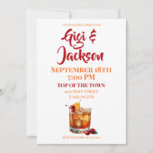 婚約パーティ応援オールドファッションカクテル 招待状 (正面)