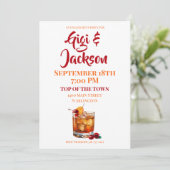 婚約パーティ応援オールドファッションカクテル 招待状 (スタンド正面)