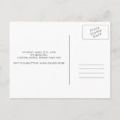 婚約パーティ招待バラ金ゴールド幾何学 インビテーションポストカード (裏面)