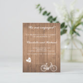 婚約パーティ招待ロマンチック自転車 インビテーションポストカード (スタンド正面)