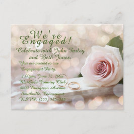 婚約パーティ招待状はがき インビテーションポストカード